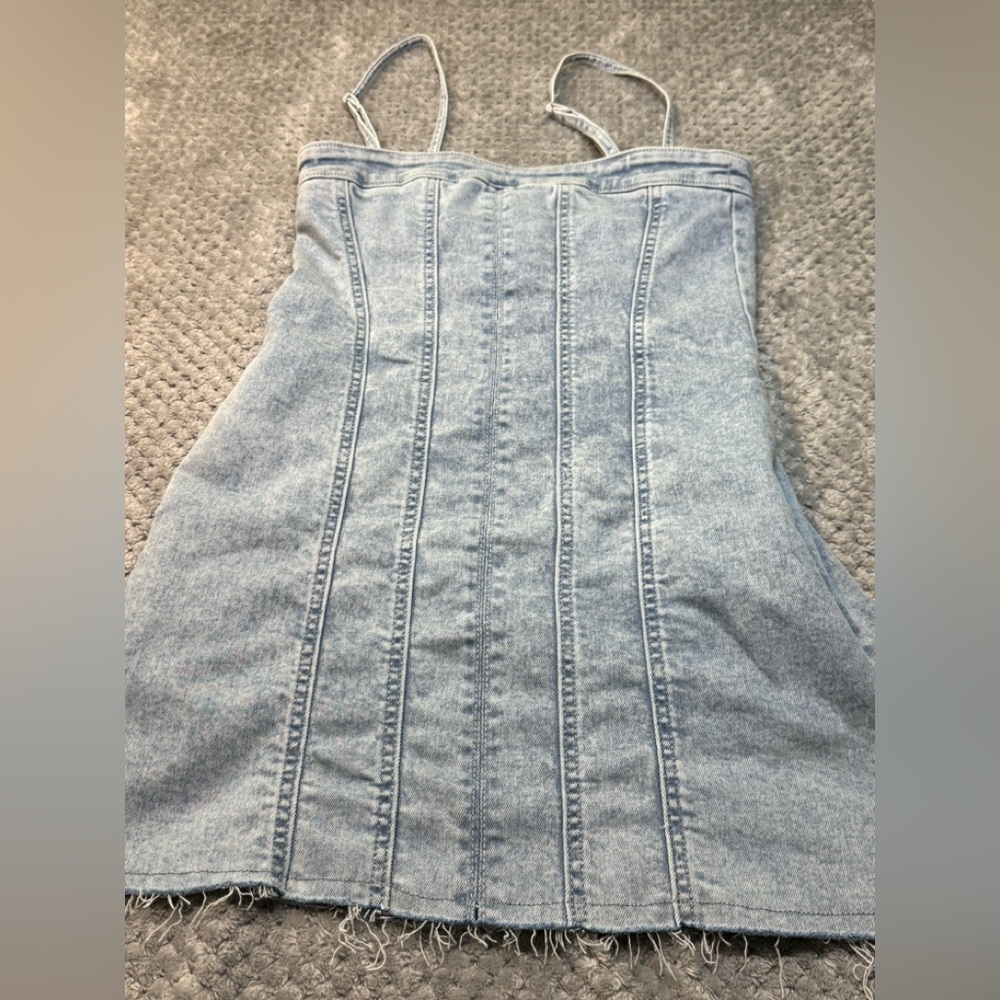 Zenana Light Blue Denim Mini Dress - Picture 2 of 2